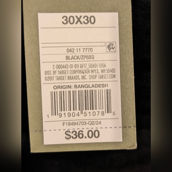 NWT Goodfellow & Co 30x30 Slim Straight Total Flex Black Denim Jeans Men's - Picture 6 of 11